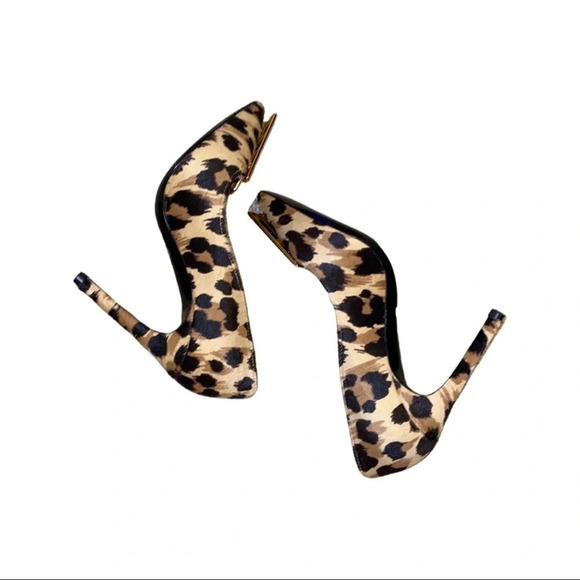 Moschino Leopard Print Genuine Calf Hair Pump Size 35 - Picture 7 of 11
